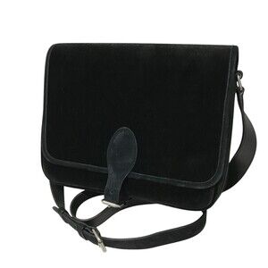 Saint Laurent Paris Velvet Suede Shoulder Bag Black